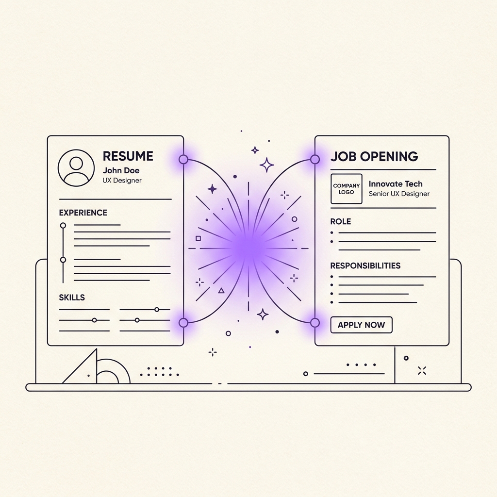 Resume & Job Matching Core Illustration